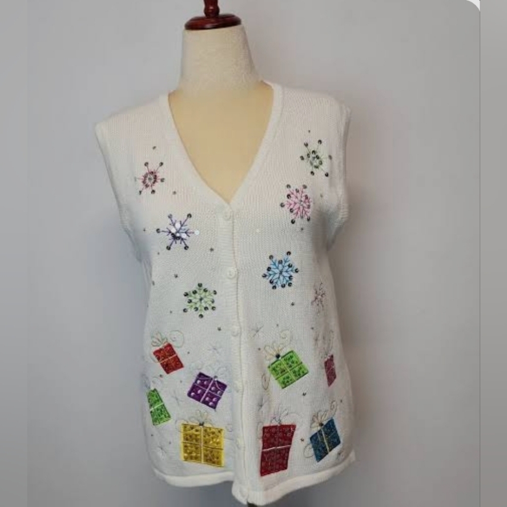 VTG Chrismast Ugly Vest By Kim Rogers Size S
